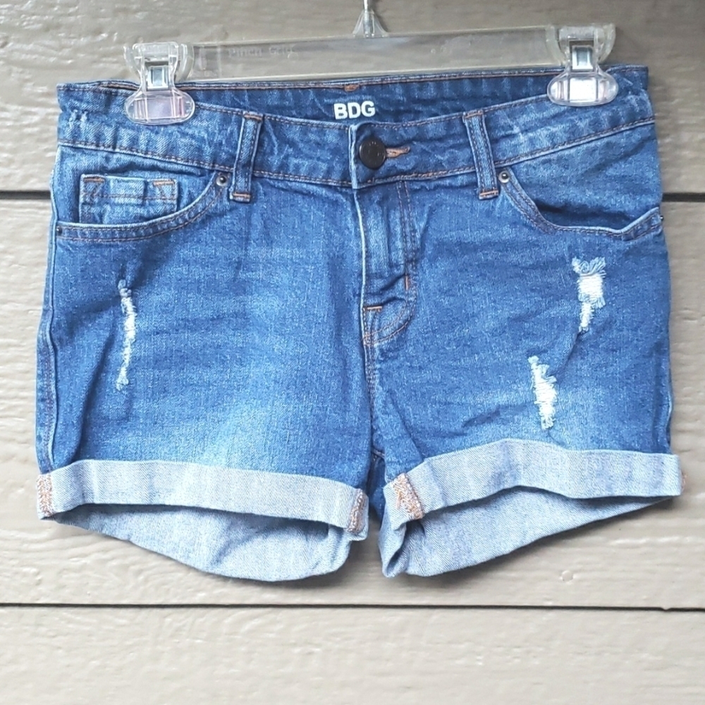 UO BDG Mid Rise Alexa 5 Pocket Shorts Blue 26W